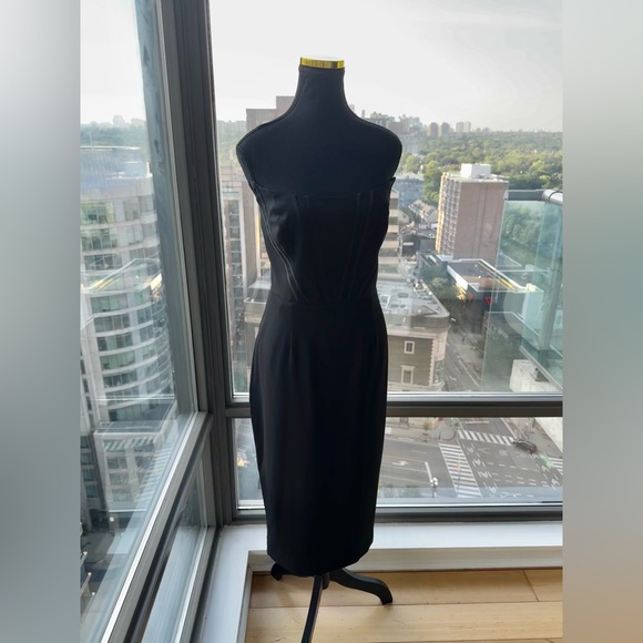 🆕 DRESS THE POPULATION 🧿 NWT Cosette Corset Strapless Bodycon Dress, Black SzL - Picture 13 of 16